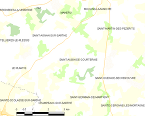 Poziția localității Saint-Aubin-de-Courteraie
