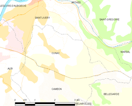 Mapa obce Cunac