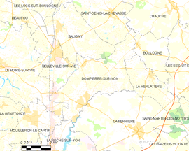 Mapa obce Dompierre-sur-Yon