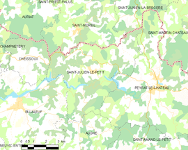 Mapa obce Saint-Julien-le-Petit