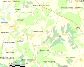 Mapa obce Vermenton