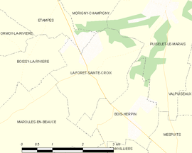 Mapa obce La Forêt-Sainte-Croix
