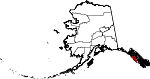 Mapa del estado destacando Sitka