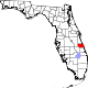 Harta statului Florida indicând comitatul Indian River