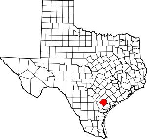 Map of Texas highlighting Goliad County.svg