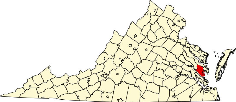 صورة:Map of Virginia highlighting Gloucester County.svg