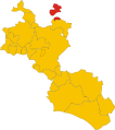 Collocatio finium Municipii Rahalsultani in Provincia Calatanisiadensi.