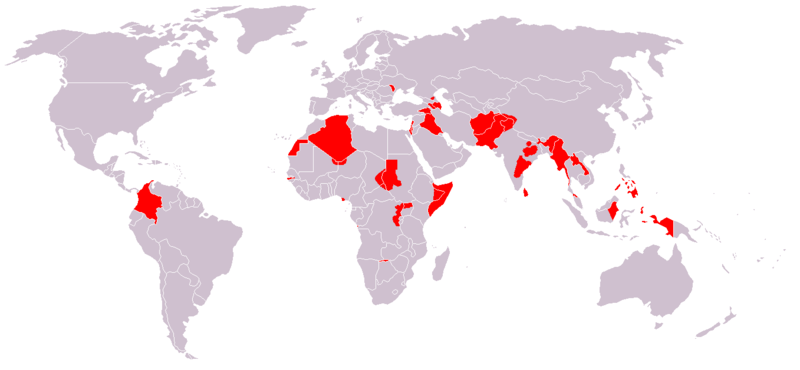 صورة:Map of sites of ongoing armed conflicts worldwide.png