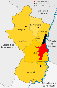 Mappa dell'arcidiocesi di Cali