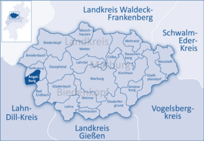 Poziția Angelburg pe harta districtului Marburg-Biedenkopf