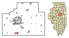 McLean County Illinois Incorporated and Unincorporated areas Heyworth Highlighted.svg