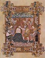 The Baptism of Christ from the Benedictional of Saint Æthelwold, 970s.