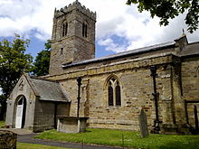 St Andrew's Church. Sundial can be seen on the porch entrance Middleton St Andrews Church June 2009 (Nigel Coates).jpg