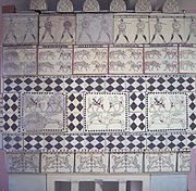 Reconstruction d'un décor mural phrygien, VIIe siècle. Ankara, Musée des civilisations anatoliennes