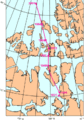 Le mouvement du pole Nord magnétique à travers l’arctique canadien,1831-2001.