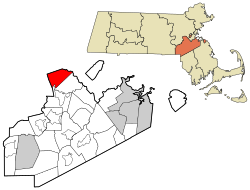 Norfolk County Massachusetts incorporated and unincorporated areas Wellesley highlighted.svg