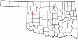 Ubicación de Leedey, Oklahoma