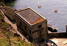 The second station was built in 1885 at Polpeor Cove. Old Lifeboat slip, Lizard Point.jpg