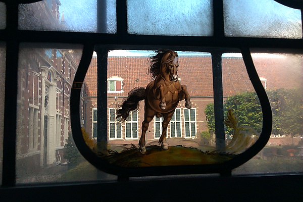 A window overlooking the courtyard in the museum