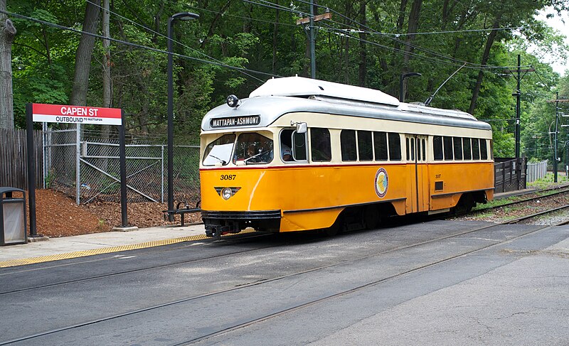 File:Outbound streetcar at Capen Street station, May 2012.jpg