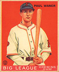 Paul Waner baseball-kortti (1933)