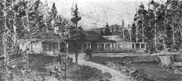 The original Pebble Beach Lodge, burned in 1917