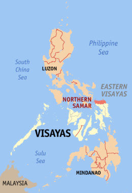 Locatie van Northern Samar in de Filipijnen
