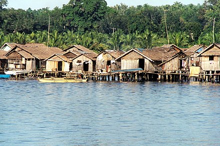 Sama-Bajau villages are typically built directly on shallow water