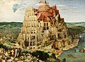 Pieter Bruegel'un Babil Kulesi isimli çalışmasında Nemrut geleneksel taş işçiliğini denetlediği gösterilmektedir.