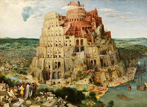 برج بابل نقاشی رنگ روغن اثر پیتر بروگل