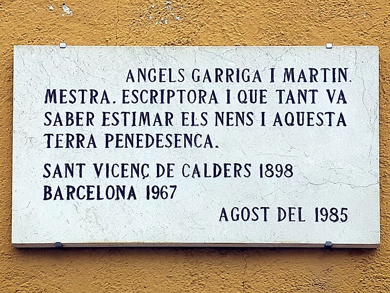 File:Placa Àngels Garriga de Mata.jpg