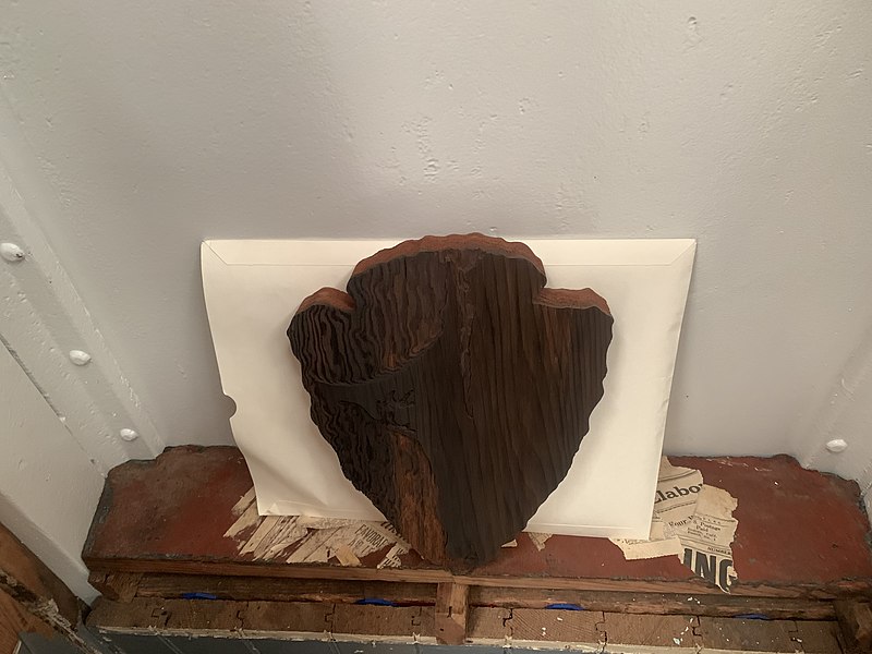 File:Point Reyes Lighthouse 2019 Time Capsule- Arrowhead and envelope prior to being sealed behind paneling inside the lighthouse. (9185df6e-465e-49ed-8172-41af094f0ed6).jpg