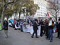 Protestors iin Whitehall, opposite Downing Street, Westminster (borough), London in November 2011.