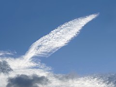 Quill-shaped cirrus cloud