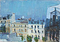 Über den Dächern von Paris. Öl auf Leinwand. 38 × 55 cm