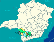 The Intermediate Geographic Region of Varginha, in the state of Minas Gerais, Brazil. Regiao Geografica Intermediaria de Varginha, Minas Gerais.png