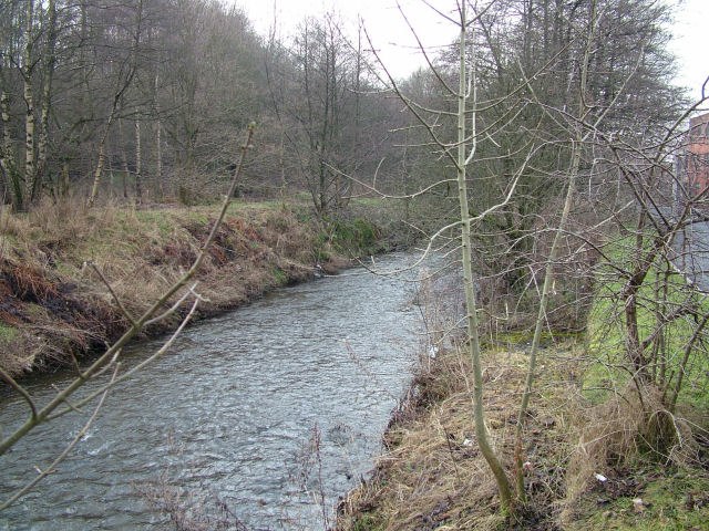 The River Brun as it flows through Burnley