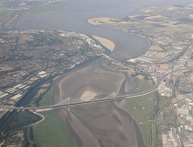 Aerial view of the Runcorn Gap