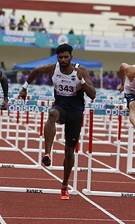 Siddhanth Thingalaya Indian hurdler