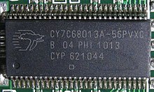 A Cypress USB microcontroller Saleae Logic8 IMG 2876 (cropped) CY7C68013A.jpg