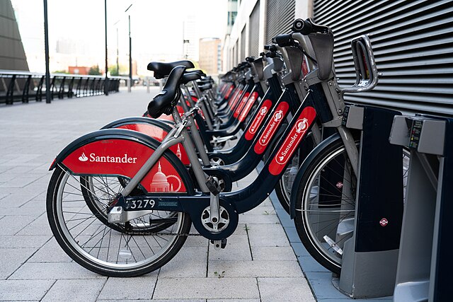 Santander Cycles ("Boris Bikes") is a major public bicycle hire scheme in London.