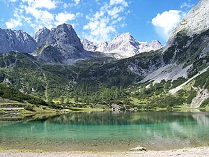 Front dragon head left of the center of the picture behind the Seebensee