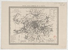 1841 (Jean Baptiste Louis Charle, Seine avec le tracé des fortifications : Nouvel atlas communal de la France)