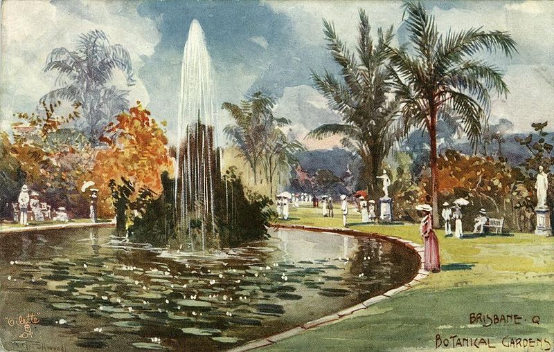 File:StateLibQld 2 243956 Early view of the fountain in the Botanical Gardens, Brisbane, ca. 1895.jpg