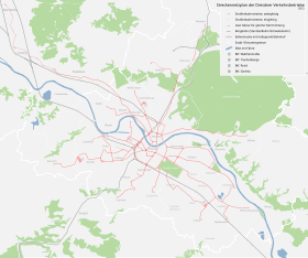 Dresden tramway network, 2012.