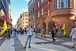 SvP demonstrerar på Drottninggatan i Stockholm.