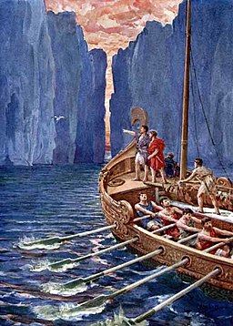 Symplegades, illustration for The Heroes Jason and the Argonauts