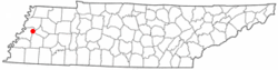 Location of Gates, Tennessee