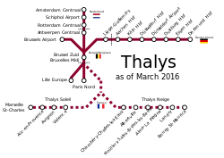 A Thalys útvonala