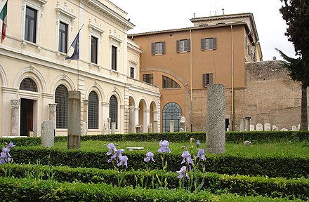 The garden in front of the seat of the branch of the Museum housed at the Baths of Diocletian